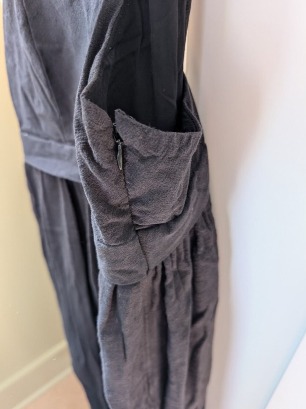 Free People Black Linen Mid Length Dress – Size Small - Picture 4 of 5